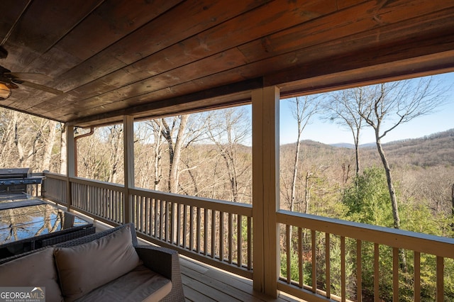 wooden deck with area for grilling