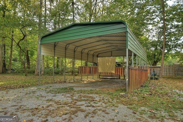 view of parking featuring a carport