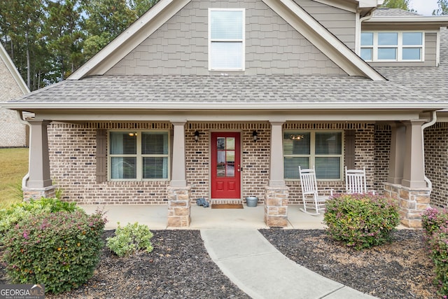 view of front of property with covered porch