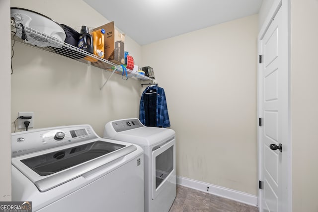 laundry area featuring independent washer and dryer