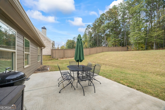 view of patio with area for grilling