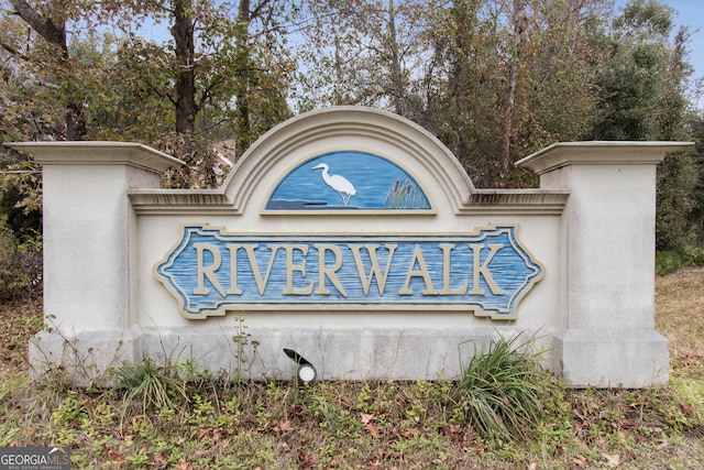 view of community sign