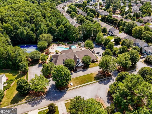 aerial view featuring a residential view