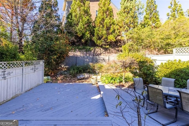 view of wooden deck