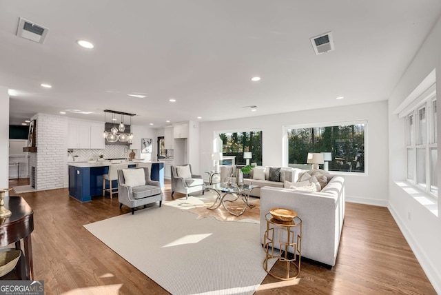 living room featuring hardwood / wood-style flooring