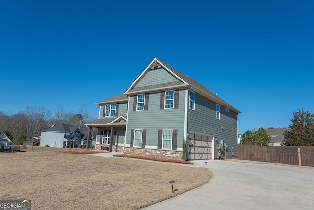 view of front of property featuring a garage