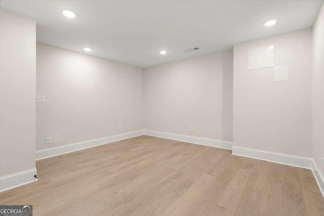 empty room featuring light wood-type flooring