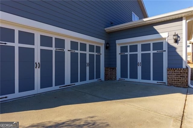 view of property exterior with french doors