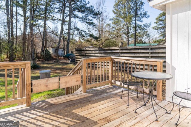 view of wooden deck