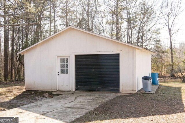 view of garage