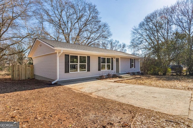 view of ranch-style house