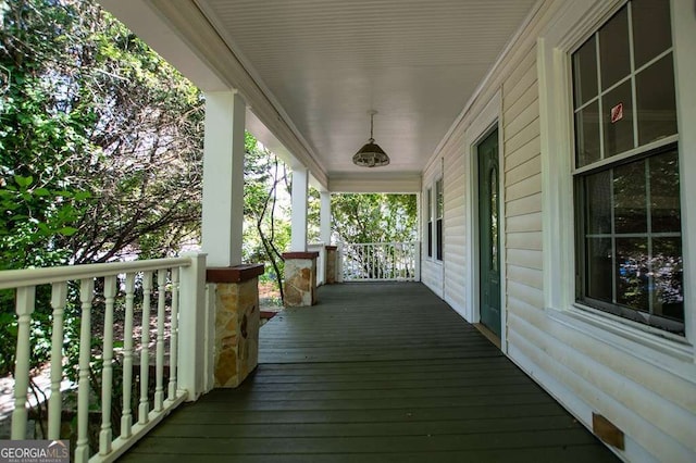 wooden deck with a porch