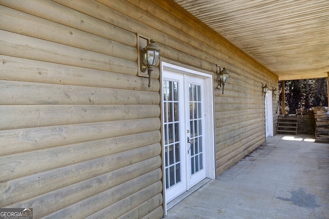 exterior space with french doors