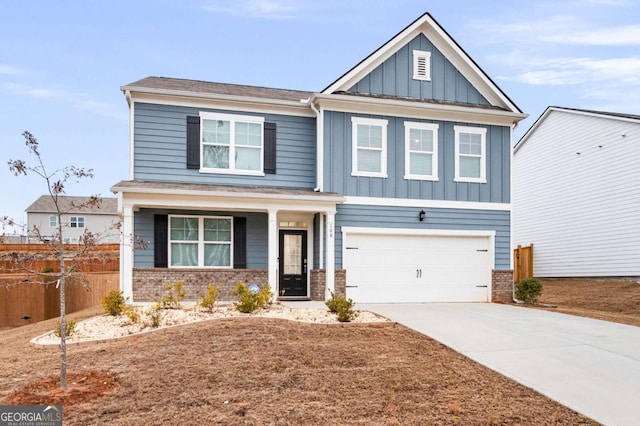 craftsman-style house with a garage