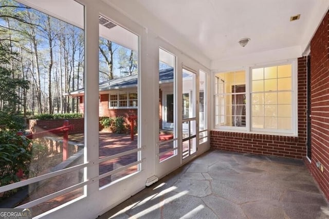 view of unfurnished sunroom