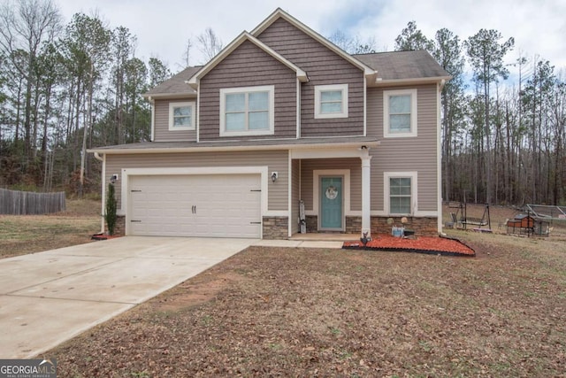 view of front of house featuring a garage