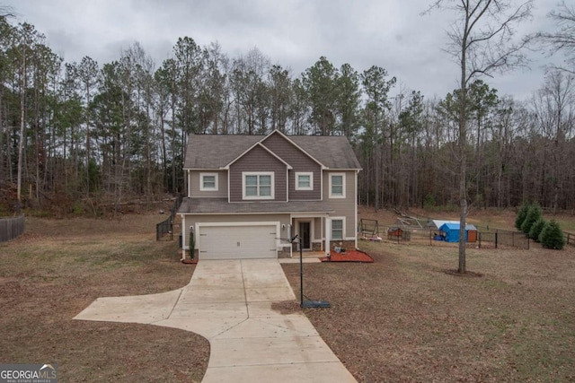 view of front of home with a garage