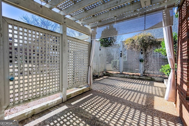 view of patio / terrace featuring a pergola