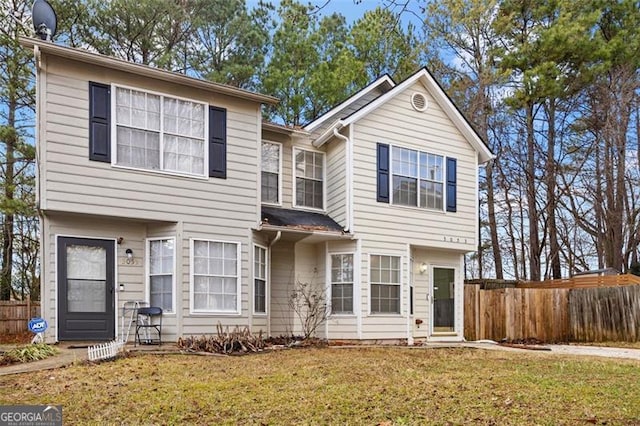 view of front of house with a front lawn