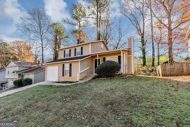 view of front of property with a front yard