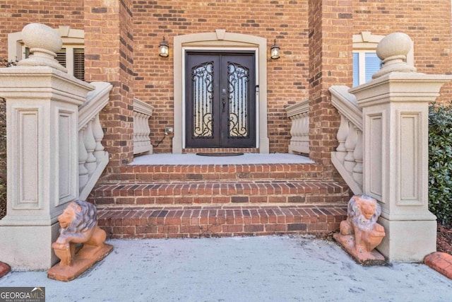 entrance to property with french doors