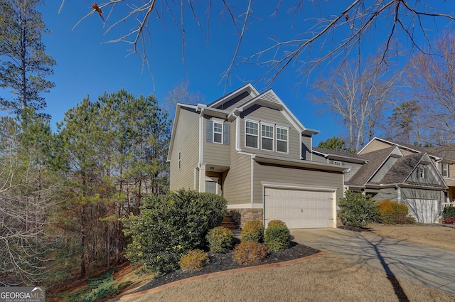 view of front of house featuring a garage