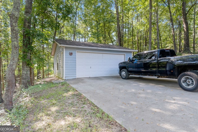 view of garage