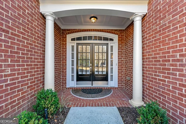 view of exterior entry with french doors