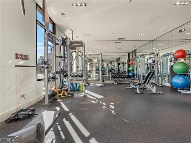 view of workout area