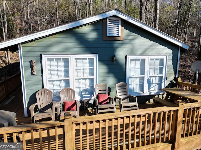 exterior space with a wooden deck