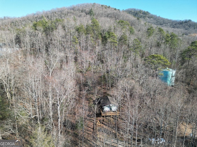 drone / aerial view with a mountain view