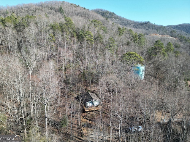 aerial view featuring a mountain view