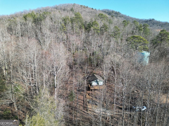 bird's eye view with a mountain view