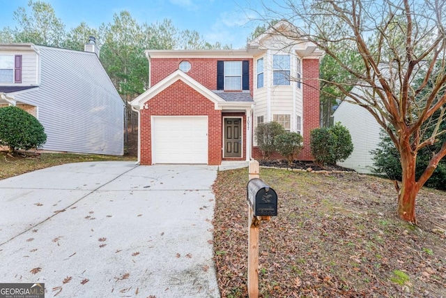 view of front property with a garage