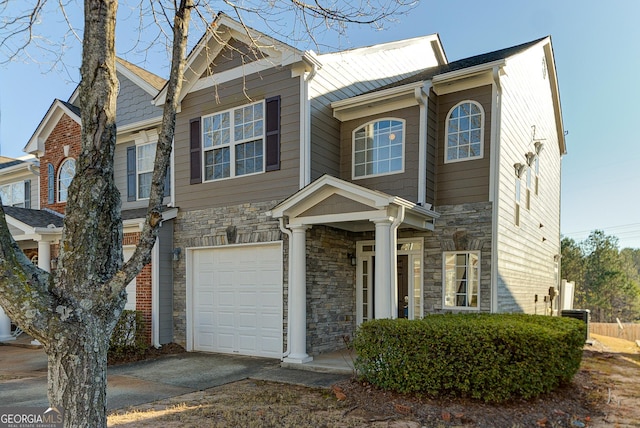 view of front of home featuring a garage