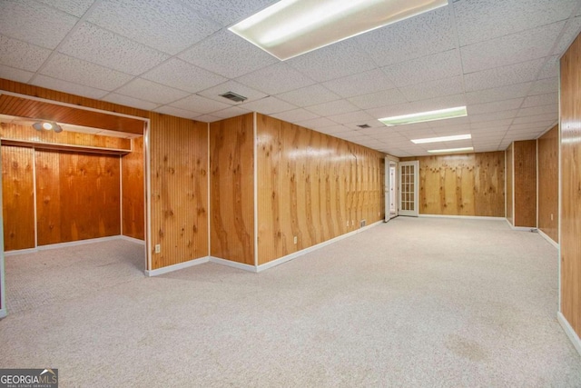 basement featuring carpet