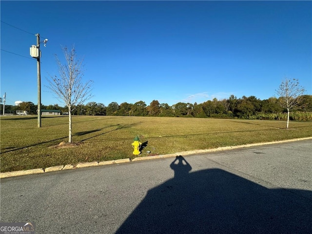 view of street with a rural view