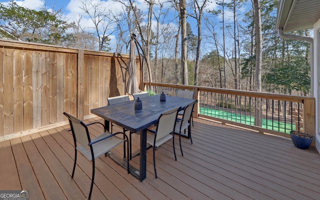 view of wooden deck