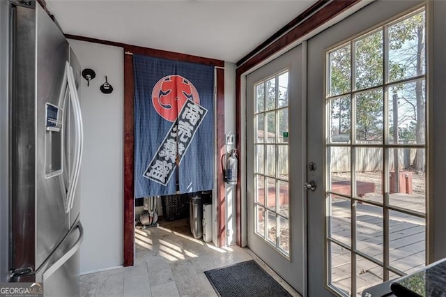 doorway with french doors