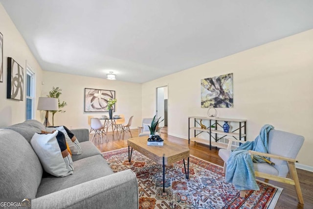 living room featuring hardwood / wood-style flooring