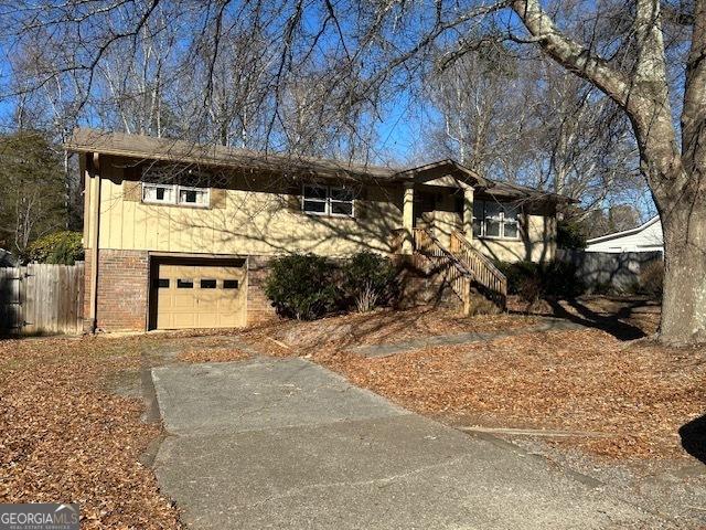 view of front of home with a garage