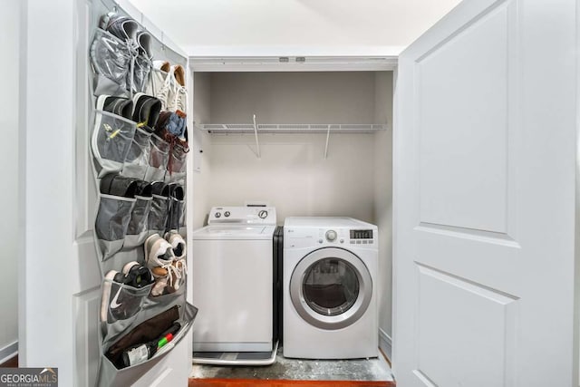 laundry room featuring washer and dryer