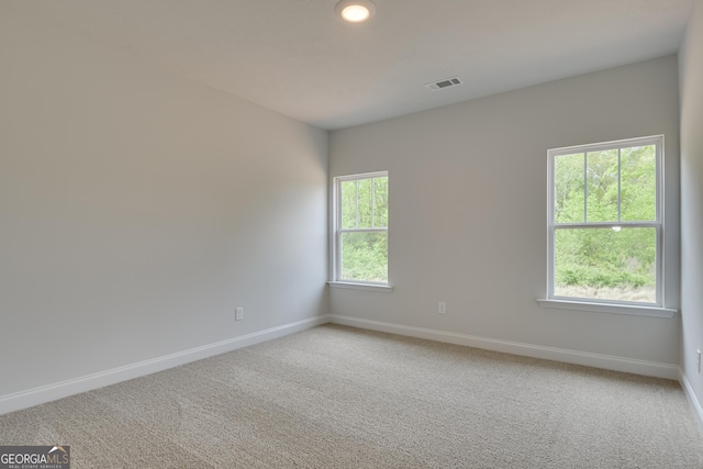 carpeted spare room with a healthy amount of sunlight