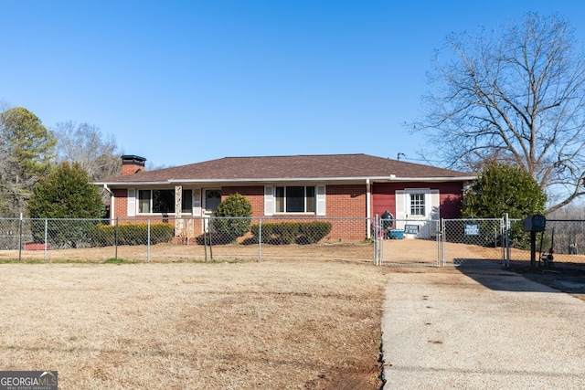 view of ranch-style home