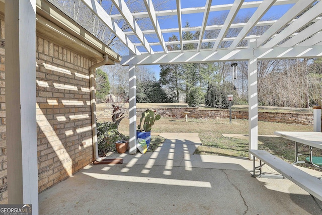 view of patio with a pergola