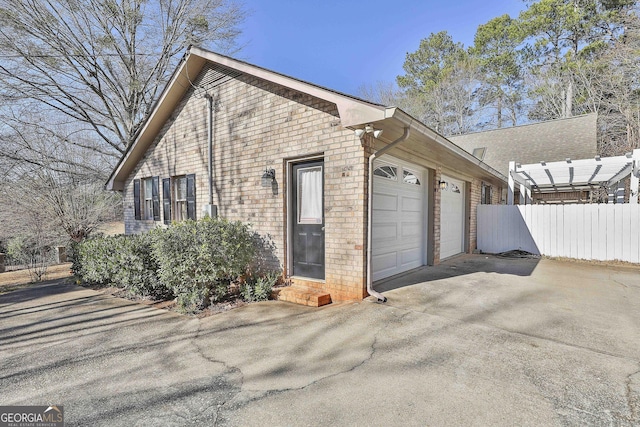 view of home's exterior featuring a garage