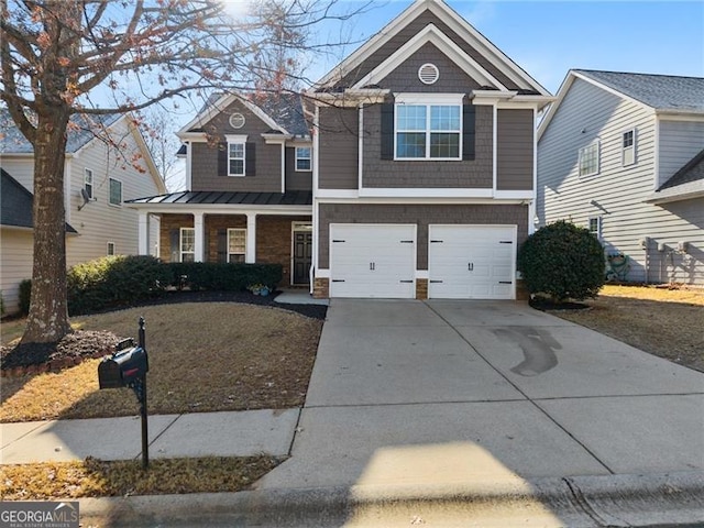 view of front of house with a garage