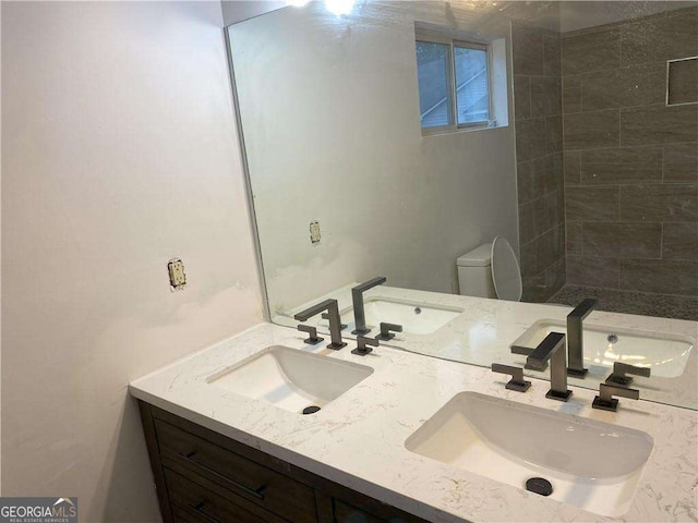 bathroom with vanity and toilet