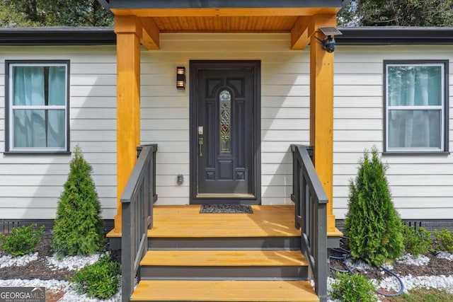 view of doorway to property