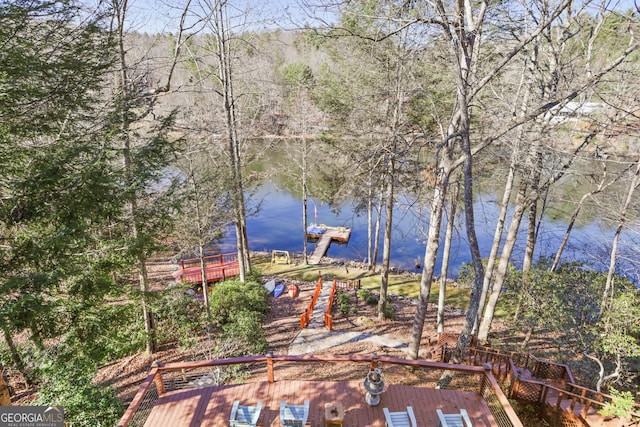 view of water feature featuring a boat dock